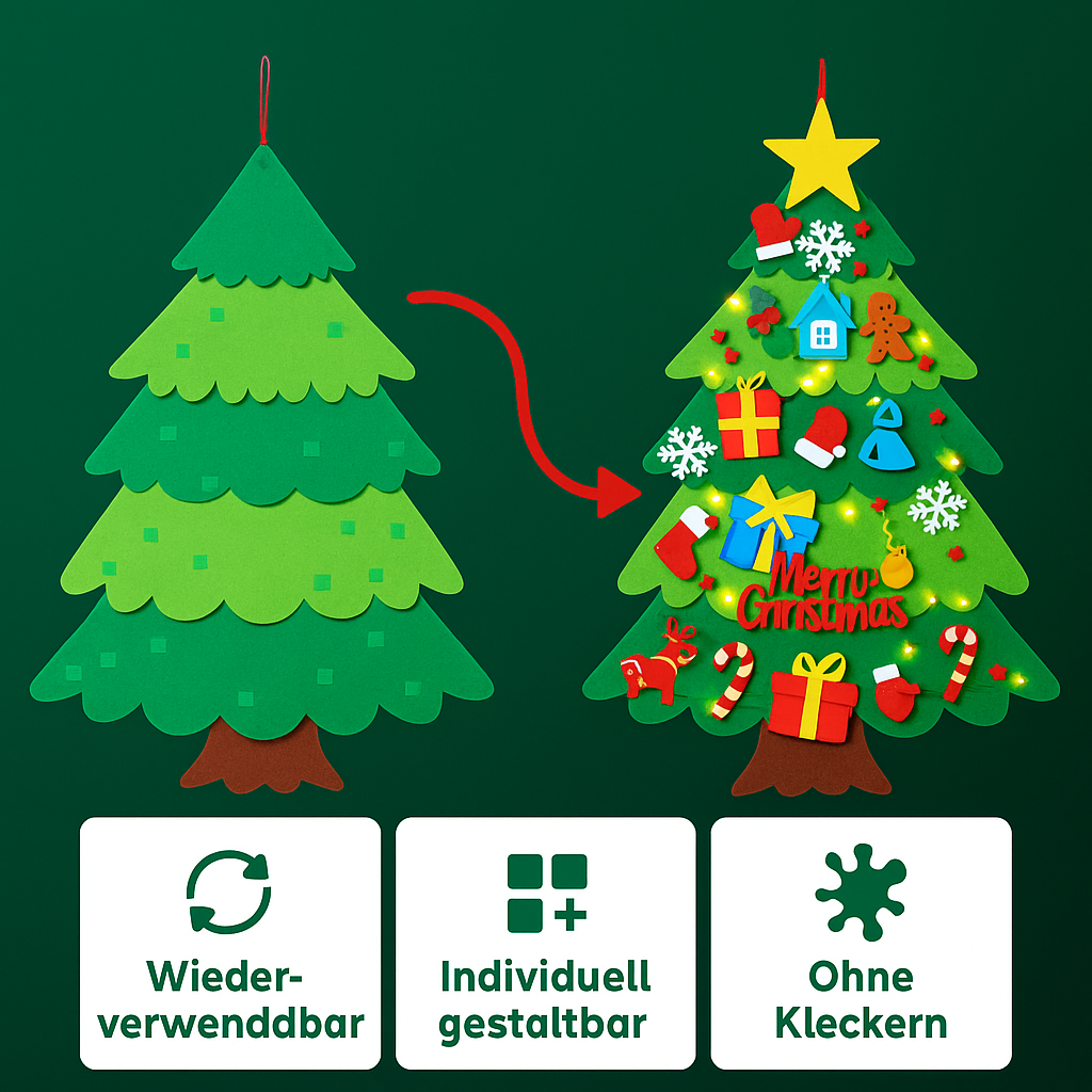 Fühlbarer Weihnachtsbaum für Kinder
