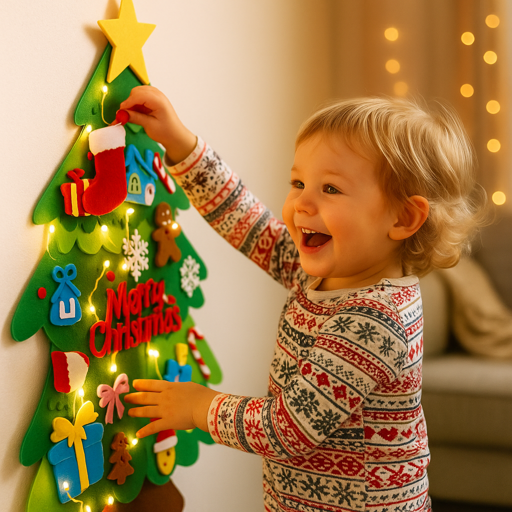 Fühlbarer Weihnachtsbaum für Kinder