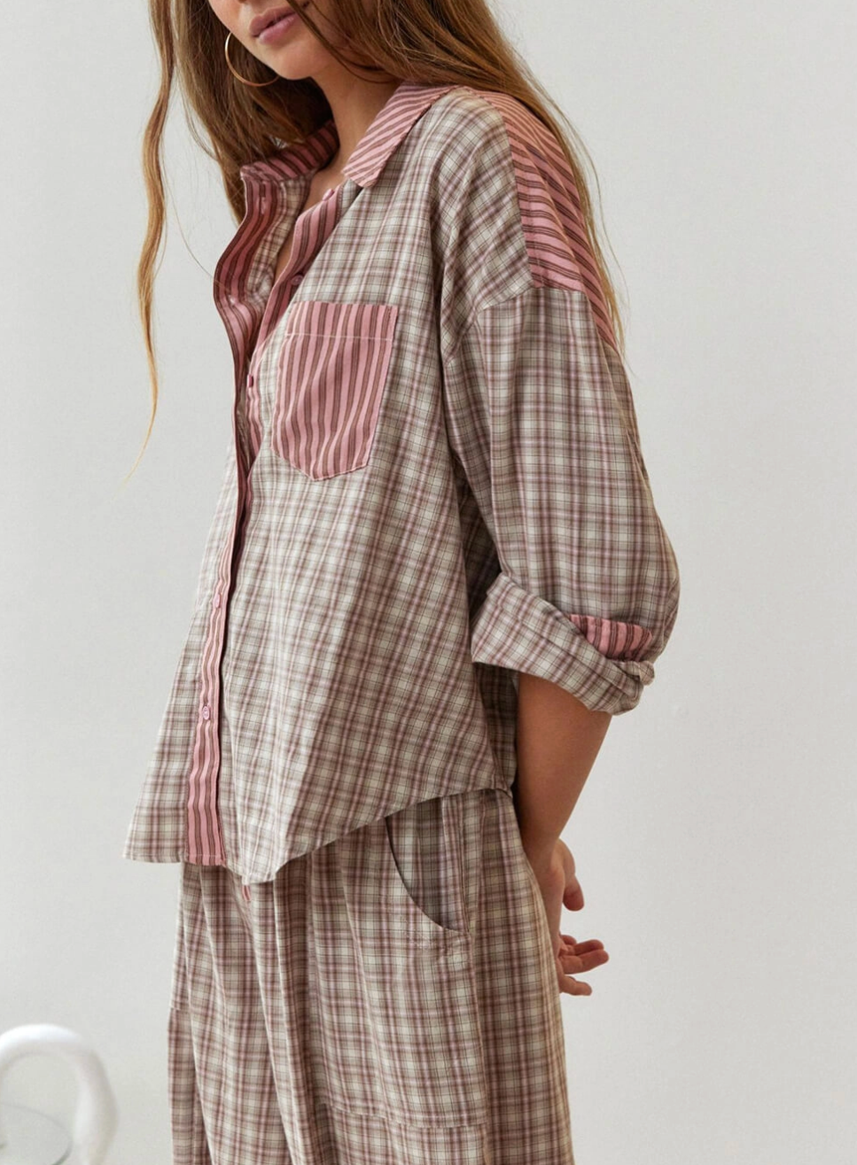Rosa Pyjama-Set Baggy